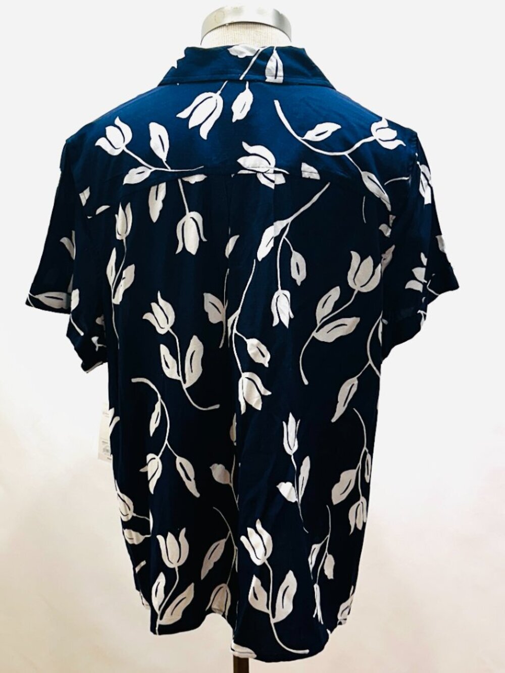 NWT CROFT&BARROW Women Short Sleeve Button Down Collared Floral Shirt Size XXL - Picture 5 of 11